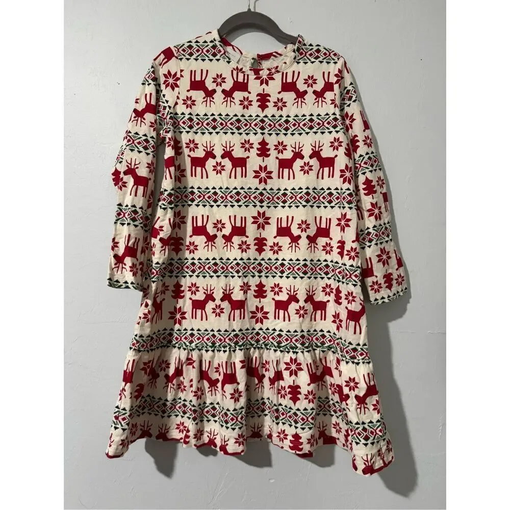 Hanna Anderson kids holiday flannel nightgown 12